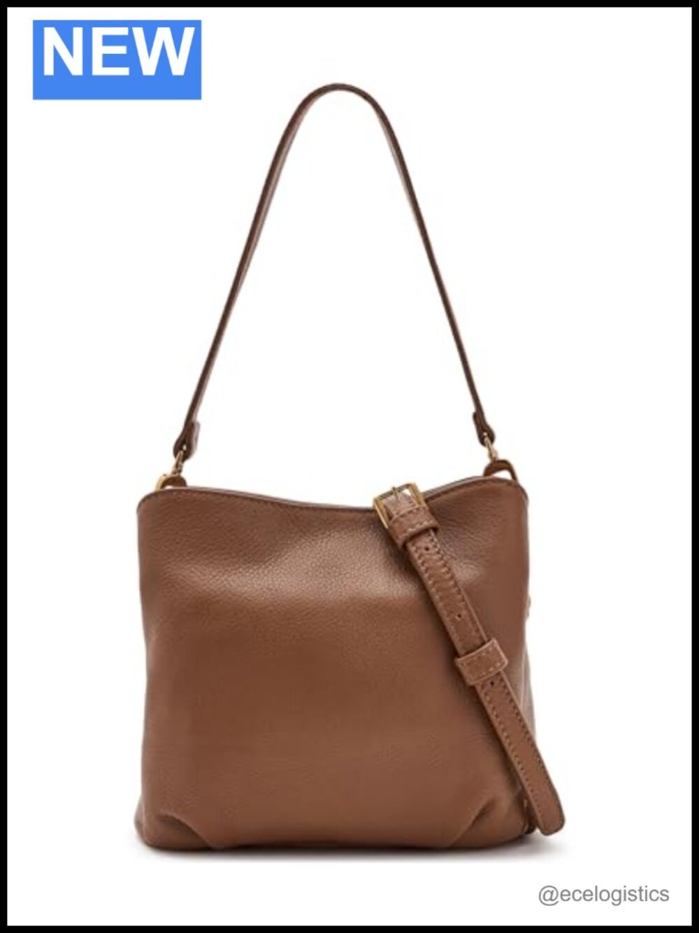 HOBO Leather Convertible Shoulder Bag with Top Zip Closure